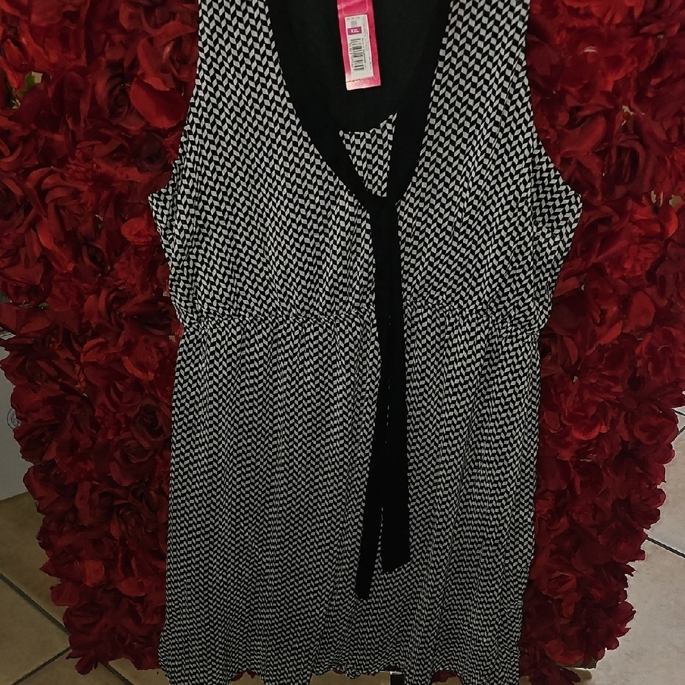 Xhilaration Monochrome Houndstooth Casual Tank Dress Size XXLarge